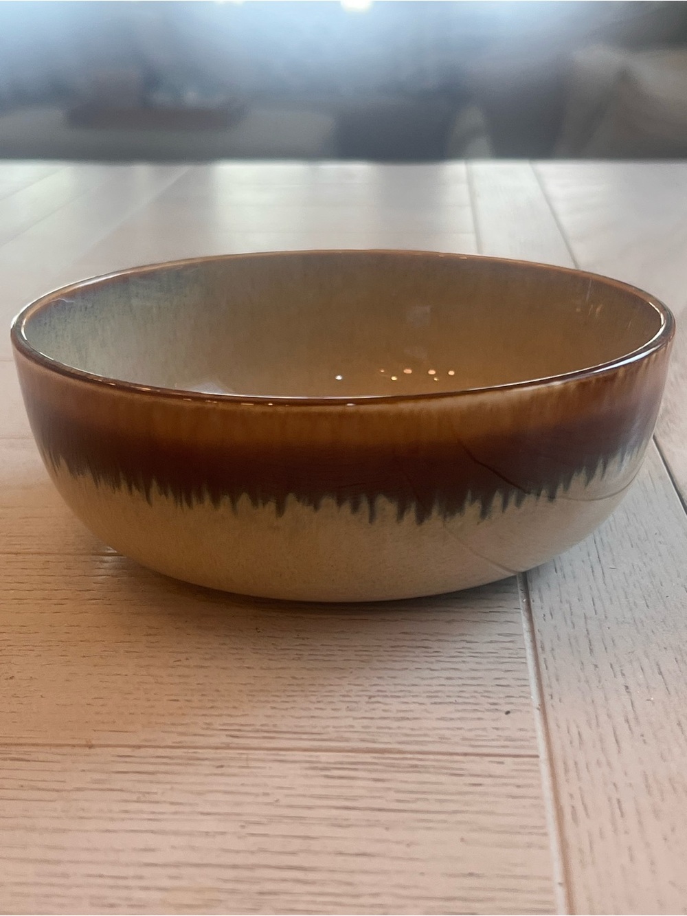 Ceramic Decorative Bowl in Brown, Cream and Blue